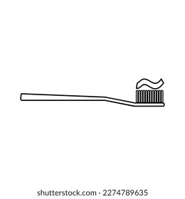 Icono de cepillo de dientes sobre fondo blanco.