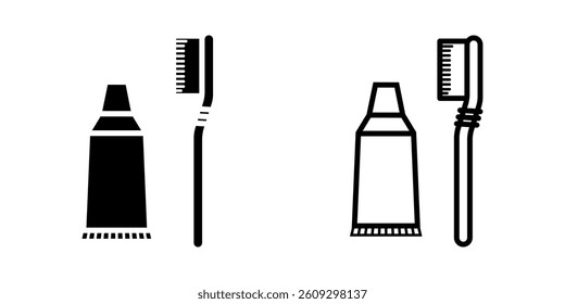  Toothbrush icon on white background