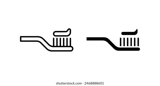 Conjunto de iconos de cepillo de dientes. para concepto móvil y Diseño web. Ilustración vectorial