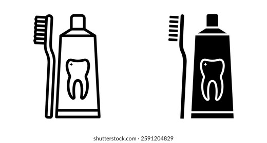 Toothbrush icon set. for mobile concept and web design on white background