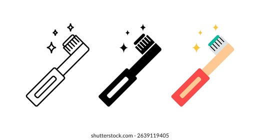 toothbrush icon set. modern design isolated on white background