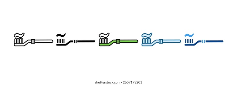 Toothbrush Icon Set Multiple Style Collection