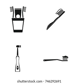 Toothbrush icon set. Simple set of toothbrush vector icons for web design isolated on white background