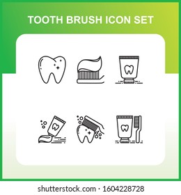 Toothbrush icon set. Teeth cleaning. filled icons such as toothbrush, Tooth, teeth, toothpaste, etc with editable stroke of linear icons