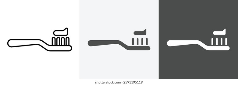 Toothbrush Icon set vector art