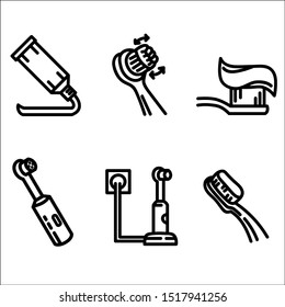 Toothbrush icon set. Vector illustration.