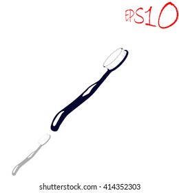 Toothbrush icon. Simple black vector symbol. Logo for web. Image for business.