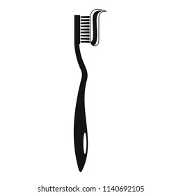 Toothbrush icon. Simple illustration of toothbrush vector icon for web design isolated on white background