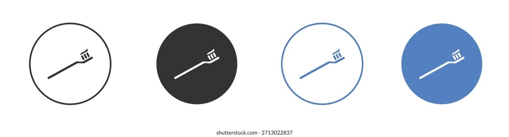 Ícone de escova de dentes minimalista simples Vetor EPS