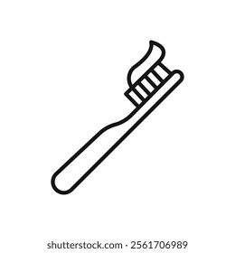 Toothbrush icon Simple thin line flat symbol