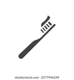 Toothbrush icon Simple thin line flat symbol