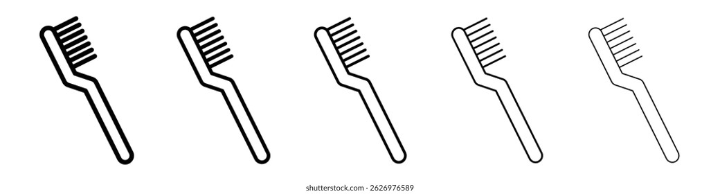 Icono de cepillo de dientes Símbolo plano de línea delgada simple