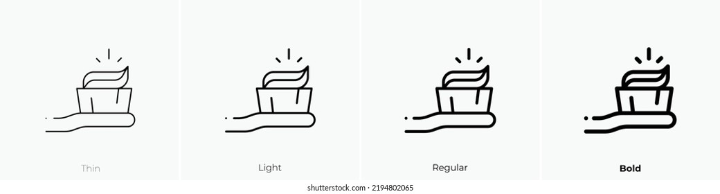 toothbrush icon. Thin, Light Regular And Bold style design isolated on white background