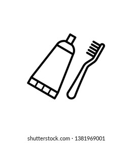 toothbrush icon in trendy flat design 