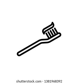 toothbrush icon in trendy flat style isolated on white background