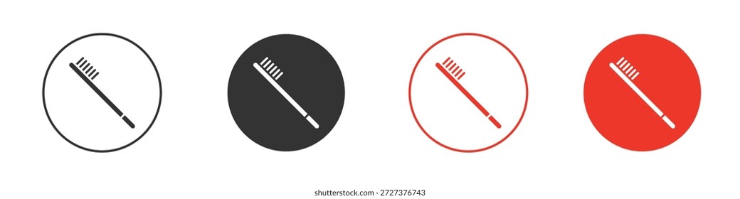 Toothbrush icon for ui or ux isolated on white for mobile app, editable