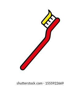 Toothbrush icon vector design template on white background