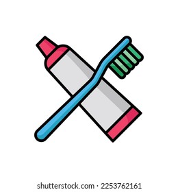 toothbrush icon vector design template in white background