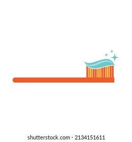 Diseño plano vectorial de icono de cepillo de dientes