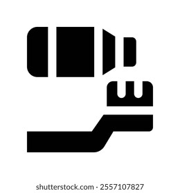 toothbrush icon. vector glyph icon for your website, mobile, presentation, and logo design.