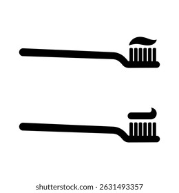 Ícone da escova de dentes. Ícones vetoriais da escova de dentes.