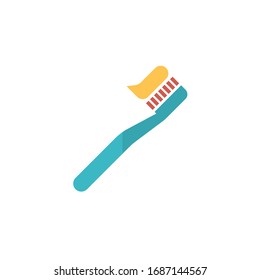 Toothbrush Icon Vector Illustration. Toothbrush Icon Flat Style Design