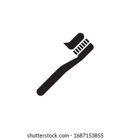 toothbrush icon vector illustration. toothbrush icon glyph style design