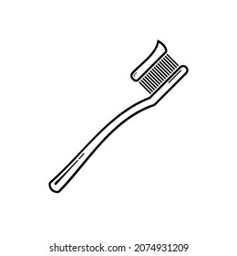 plantilla de logotipo de ilustración vectorial de icono de cepillo de dientes para muchos fines. Aislado sobre fondo blanco.