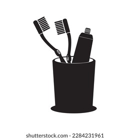 toothbrush icon vector illustration symbol design