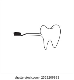DISEÑO DE SÍMBOLO DE ILUSTRACIÓN VECTORIAL DE ICONO DE CEPILLO DE DIENTES