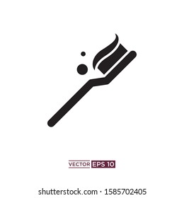 toothbrush icon vector illustration template logo design