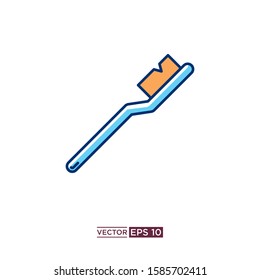 toothbrush icon vector illustration template logo design
