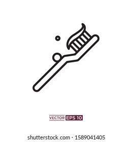 toothbrush icon vector icon illustration  template logo design