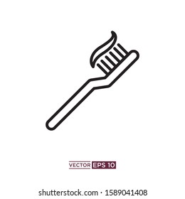 toothbrush icon vector icon illustration  template logo design