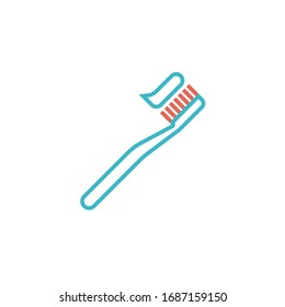 toothbrush icon vector illustration. toothbrush icon with two color style