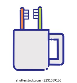 imagen vectorial de icono de cepillo de dientes con fondo blanco
