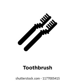 Toothbrush icon vector isolated on white background, logo concept of Toothbrush sign on transparent background, filled black symbol