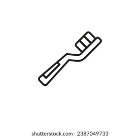 Toothbrush icon vector. Linear style sign for mobile concept and web design. toothbrush symbol illustration. Pixel vector graphics - Vector.
