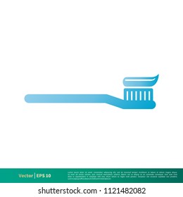 Toothbrush Icon Vector Logo Template Illustration Design. Vector EPS 10.