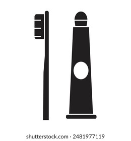 toothbrush icon vector on white background
