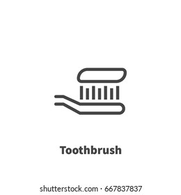 Toothbrush icon, vector symbol in line style isolated on white background. Editable stroke 48x48 pixel perfect.
