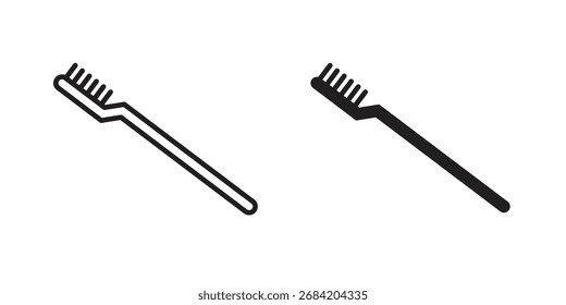 Icono de cepillo de dientes para Diseños web. Conjunto de iconos de contorno y Clipart