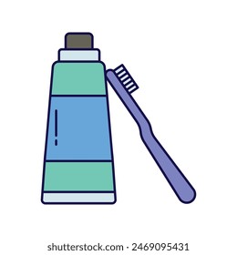 toothbrush icon with white background vector stock illustration