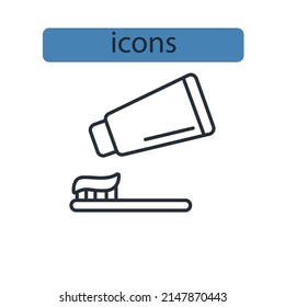 Toothbrush icons  symbol vector elements for infographic web
