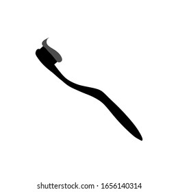 Zahnbürstensymbole mit Zahnpasta. Design-Minimalismus