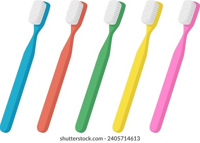 Toothbrush illustration set color variations