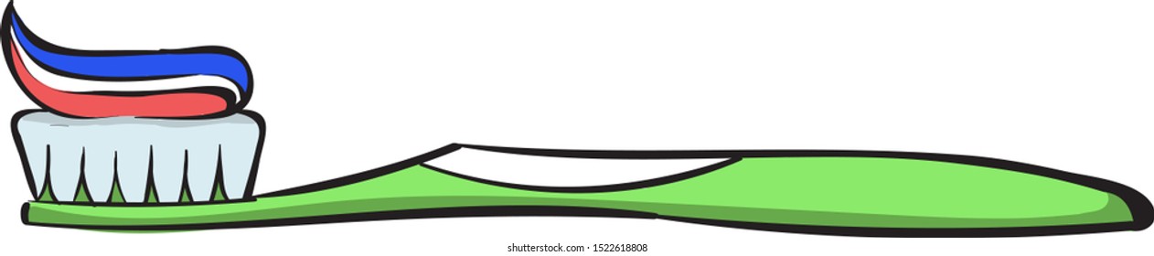 Toothbrush, illustration, vector on white background.