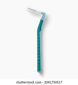 Toothbrush for interdental spaces isolated realistic 3d vector illustration. Tooth dental hygiene