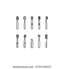 Toothbrush line art drawing for creative projects