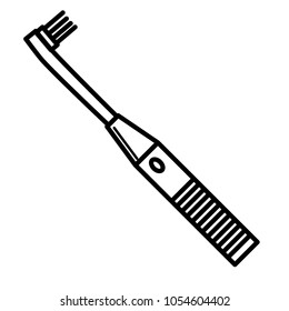 toothbrush line art icon template